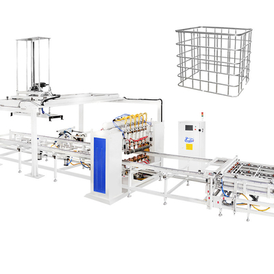 Całkowicie automatyczna maszyna do tworzenia klatek IBC 1000L linia produkcyjna spawania żuraw stalowych