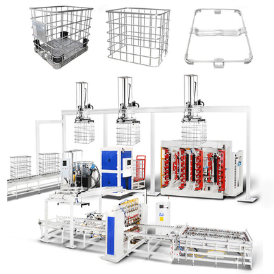 IBC Klatka klatki automatyczna linia produkcyjna PLC sterowana maszyna spawalnicza pojemników masowych