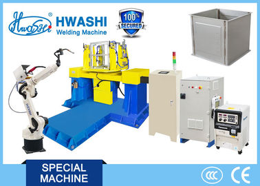 Steel Cabinet Case Industrial MIG Arc Welding Robot with Two Axis Positioner