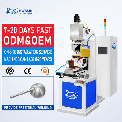 Zgrzewarka projekcyjna ze stali nierdzewnej o mocy 15 kVA, magazynowaniu energii 8000 J i nacisku 1500 kg do uchwytów naczyń kuchennych