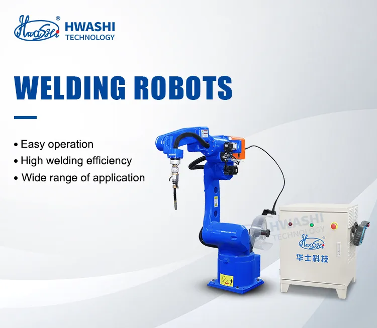 Hwashi Industrial CNC Welding Machine Robot 6-osiowy z servo, stojak pozycjonera ramienia robota spawania, automatyczny robot spawania TIG 4