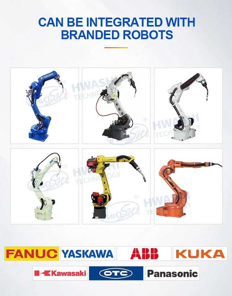 Hwashi Industrial CNC Welding Machine Robot 6-osiowy z servo, stojak pozycjonera ramienia robota spawania, automatyczny robot spawania TIG 11